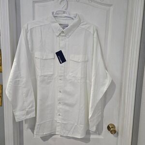 Knoss 360 Work Shirt Mens 3XL White NWT Stain Repel Long Sleeve Uniform Chef